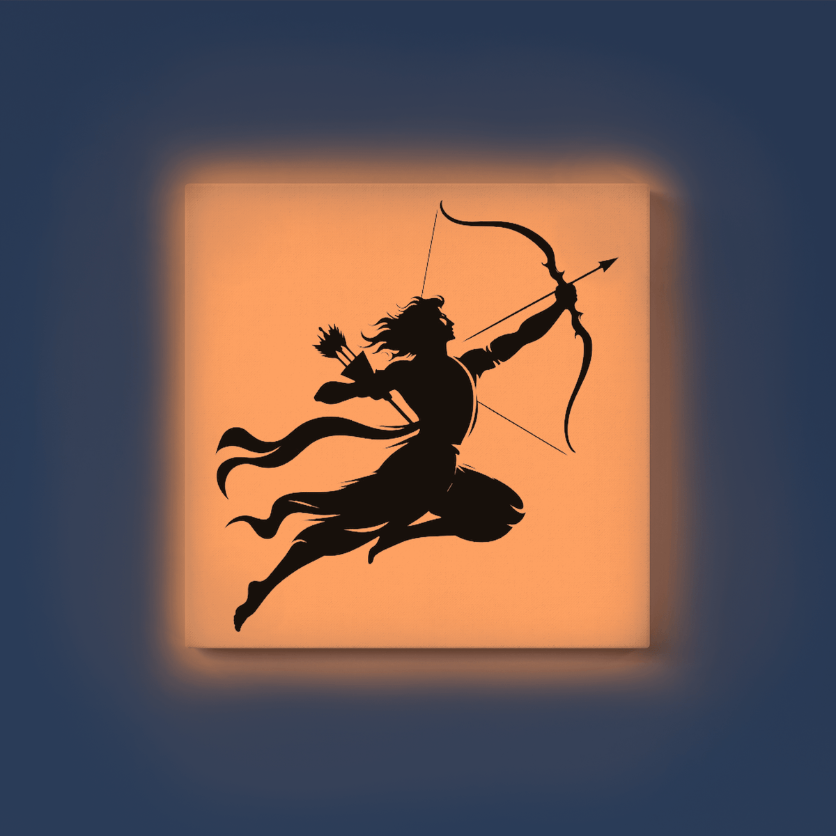 Lord Ram Bow Warrior Pose GID Kit – Orange Glow Paint | Eazy Arts
