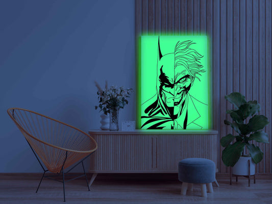 Batman vs Joker Glow in the Dark Painting Kit – Dual Personality DIY Wall Art - Image 2 - GID-SPR-003