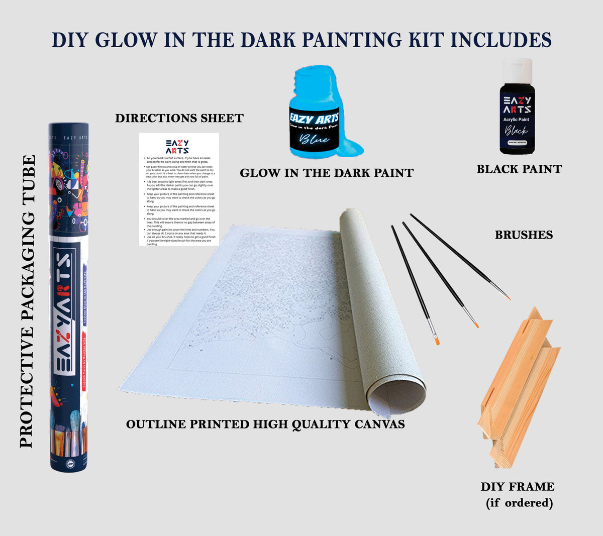 Lord Hanuman with Gada Glow in the Dark Painting Kit – DIY Bajrangbali Wall Art | Eazy Arts