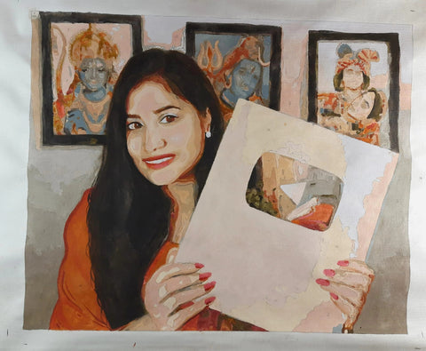Painting by Jyoti, made with an Eazy Arts custom paint by numbers kit