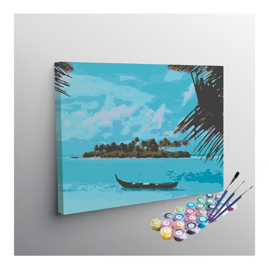 DIY Painting Kit -Isolated Island with Tranquil Waters Paint by Numbers Kit