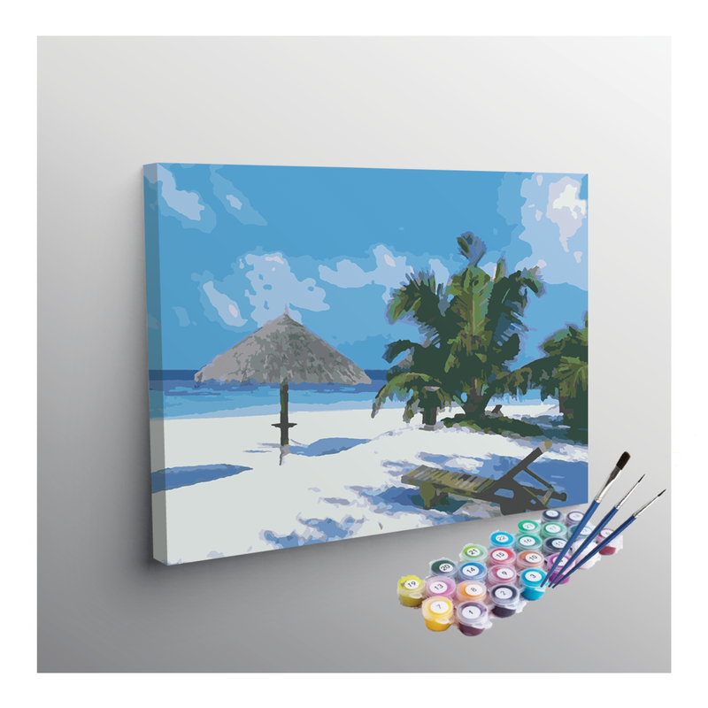 DIY Painting Kit -Relaxing Beachside Retreat Paint by Numbers Kit