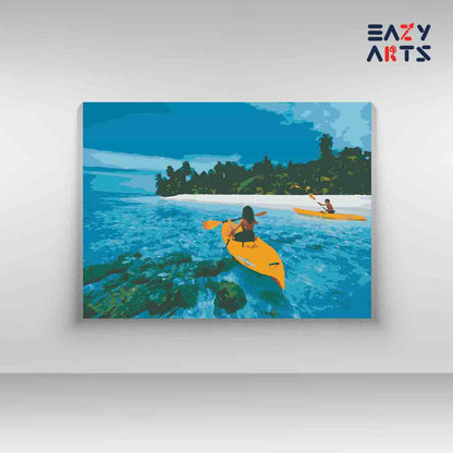 DIY Paint by numbers kit - Kayaking Adventure in Crystal Clear Waters Paint by Numbers Kit