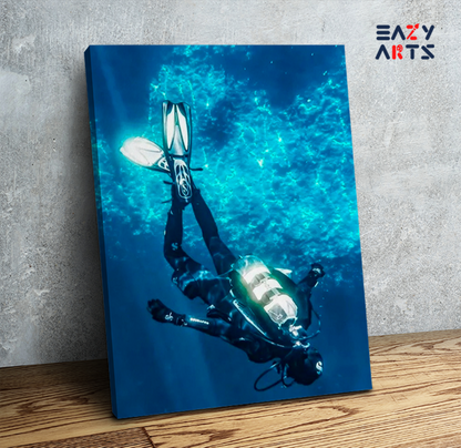 DIY Paint by numbers kit - Deep Sea Diving Adventure Paint by Numbers Kit