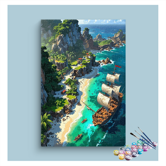 DIY Painting Kit -Pirate Cove Adventure Paint by Numbers Kit