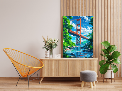 DIY PBN Kit - Golden Gate Bridge Over Serene Waters Paint by Numbers Kit