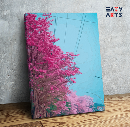 DIY Paint by numbers kit - Bangalore’s Blooming Streets Paint by Numbers Kit