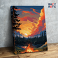 DIY Paint by numbers kit - Sunset Campfire by the Lake Paint by Numbers Kit