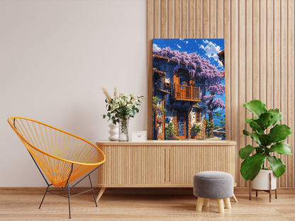 DIY PBN Kit - Charming Cottage with Wisteria Blooms Paint by Numbers Kit