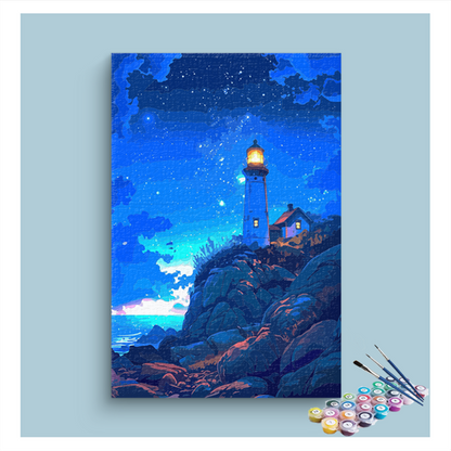 DIY Painting Kit -Starlit Lighthouse Paint by Numbers Kit