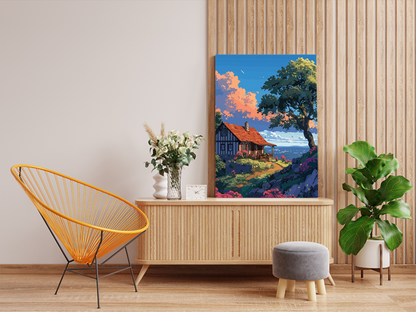 DIY PBN Kit - Sunset Cottage Paint by Numbers Kit