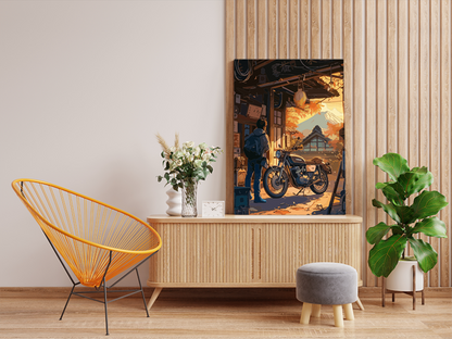 DIY PBN Kit - Morning Ride: Retro Motorcycle Paint by Numbers Kit