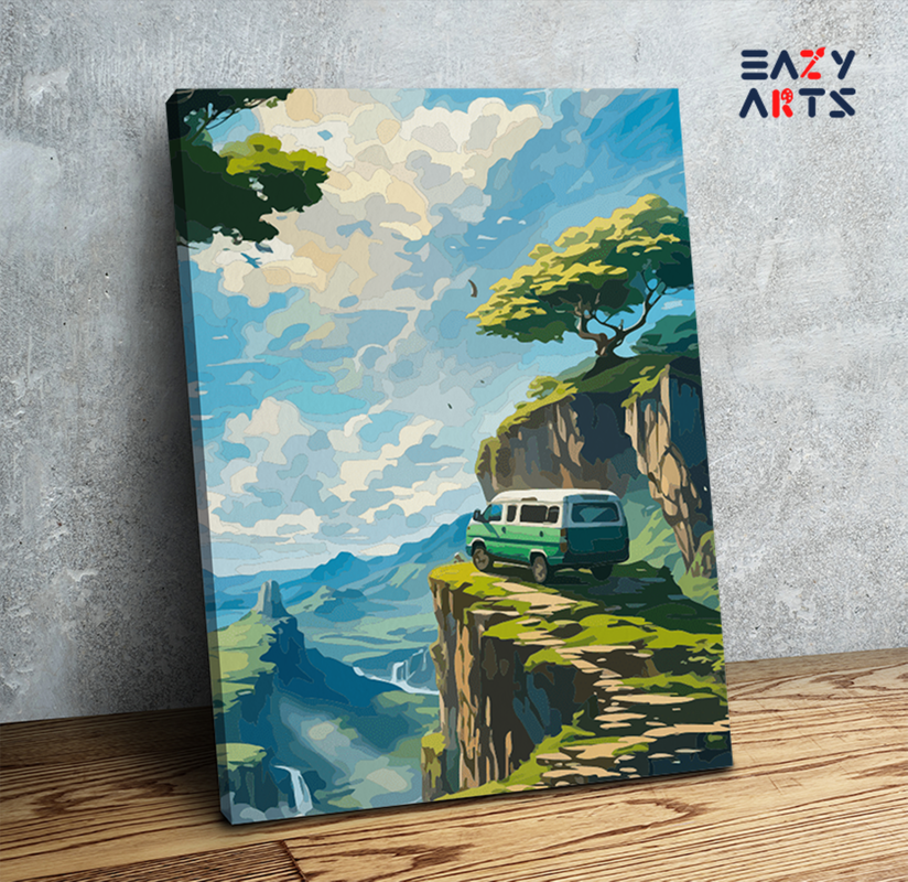 DIY Paint by numbers kit - Cliffside Explorer: Van Adventure Paint by Numbers Kit