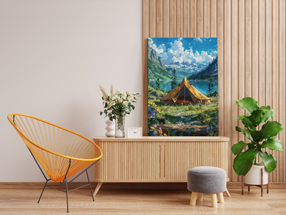 DIY PBN Kit - Mountain Adventure: Camping by the Lake Paint by Numbers Kit