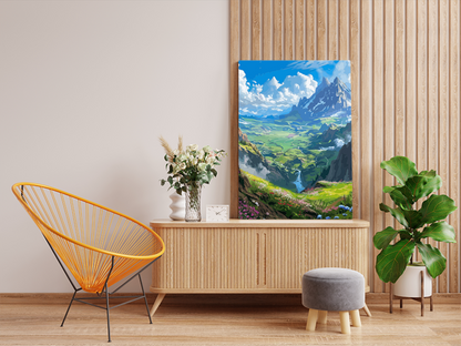 DIY PBN Kit - Alpine Vista: Majestic Mountains and Meadows Paint by Numbers Kit