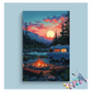 DIY Painting Kit -Sunset Campfire Adventure: Scenic Camping Paint by Numbers Kit