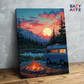 DIY Paint by numbers kit - Sunset Campfire Adventure: Scenic Camping Paint by Numbers Kit