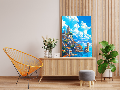 DIY PBN Kit - Seaside Mediterranean Village Paint by Numbers Kit