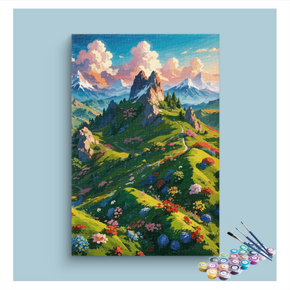 DIY Painting Kit -Mountain Blossom Paint by Numbers Kit