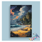 DIY Painting Kit -Tropical Beach with Boat Paint by Numbers Kit