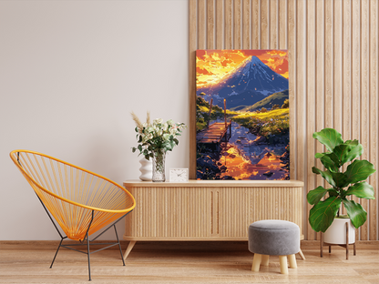 DIY PBN Kit - Golden Sunset by the Mountain Paint by Numbers Kit