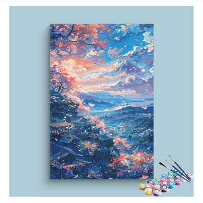 DIY Painting Kit -Cherry Blossom Valley Paint by Numbers Kit