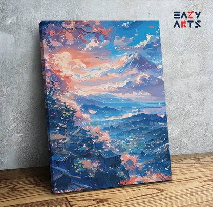 DIY Paint by numbers kit - Cherry Blossom Valley Paint by Numbers Kit