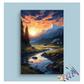 DIY Painting Kit -Mountain Sunset River Paint by Numbers Kit