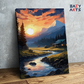 DIY Paint by numbers kit - Mountain Sunset River Paint by Numbers Kit