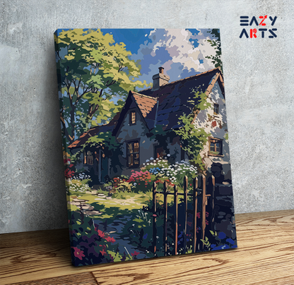 DIY Paint by numbers kit - Cozy Cottage Garden Paint by Numbers Kit
