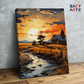 DIY Paint by numbers kit - Golden Sunset on the Farm: Paint by Numbers Kit