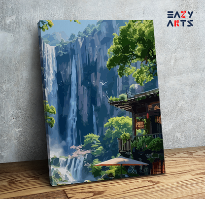 DIY Paint by numbers kit - Waterfall Cafe Paint by Numbers Kit