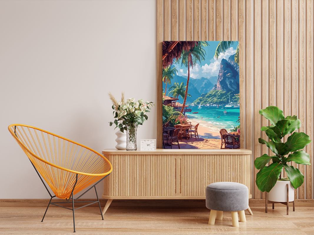 DIY PBN Kit - Tropical Beachfront Café Paint by Numbers Kit