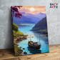 DIY Paint by numbers kit - Serene Boat on a Tranquil River Paint by Numbers Kit