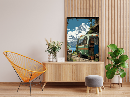 DIY PBN Kit - Mountain Escape with Camper Paint by Numbers Kit