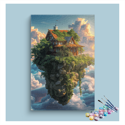 DIY Painting Kit -Floating Island Cottage Paint by Numbers Kit