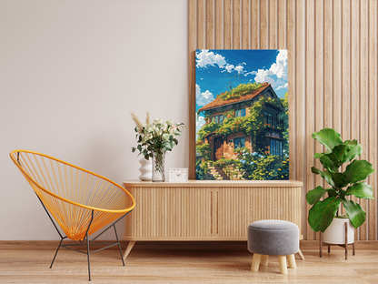 DIY PBN Kit - Charming Ivy-Covered Cottage Paint by Numbers Kit