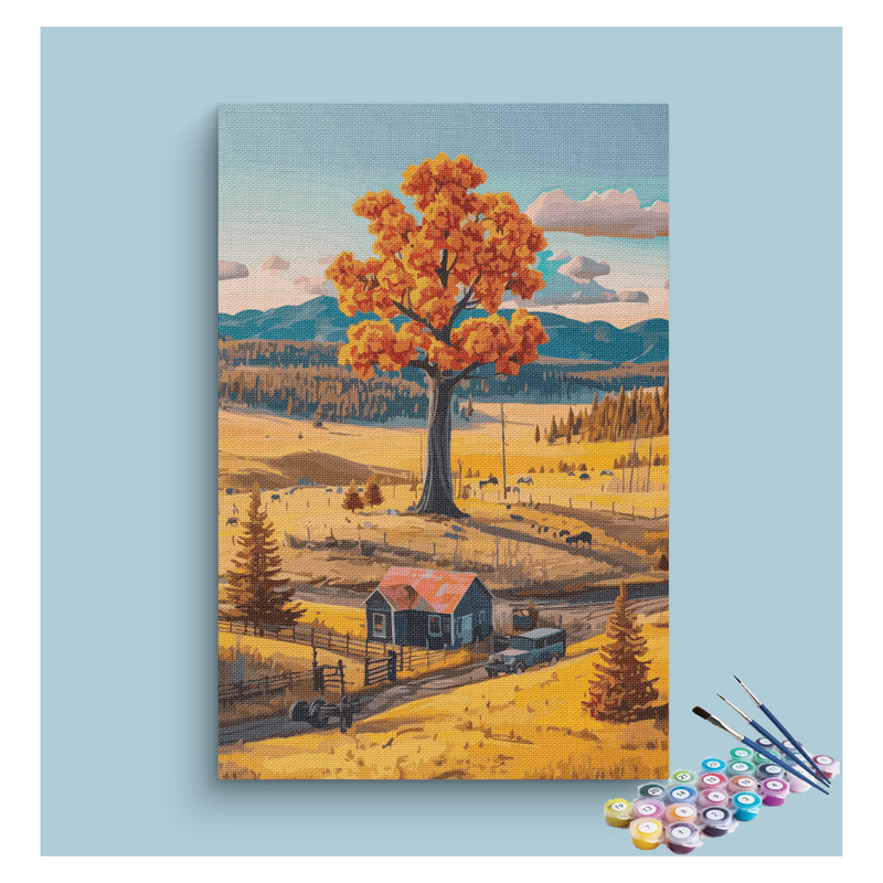 DIY Painting Kit -Golden Countryside Paint by Numbers Kit