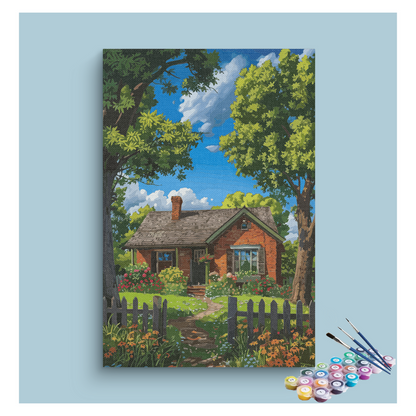 DIY Painting Kit -Charming Cottage Paint by Numbers Kit
