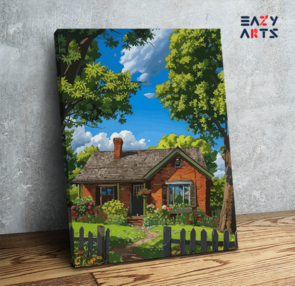 DIY Paint by numbers kit - Charming Cottage Paint by Numbers Kit