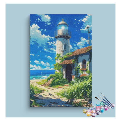 DIY Painting Kit -Coastal Lighthouse Escape Paint by Numbers Kit