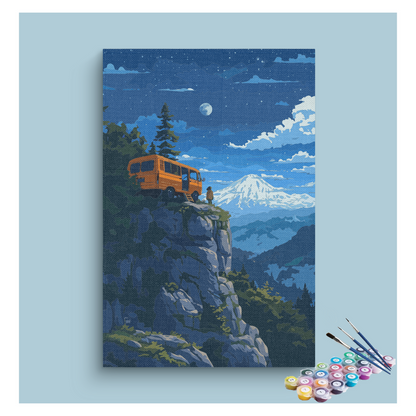 DIY Painting Kit -Mountain Adventure Under the Stars Paint by Numbers Kit