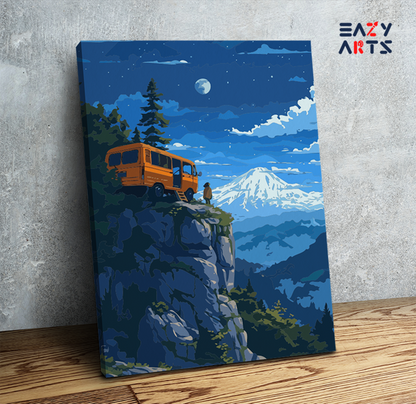 DIY Paint by numbers kit - Mountain Adventure Under the Stars Paint by Numbers Kit