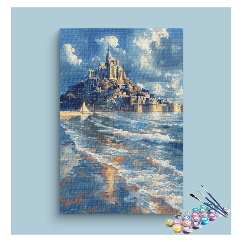 DIY Painting Kit -Majestic Castle by the Sea Paint by Numbers Kit