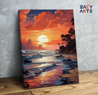DIY Paint by numbers kit - Sunset Paradise Paint by Numbers Kit