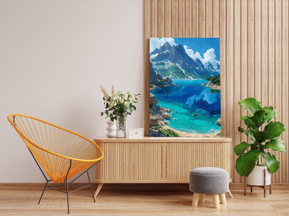 DIY PBN Kit - Majestic Mountain Lake Paint by Numbers Kit