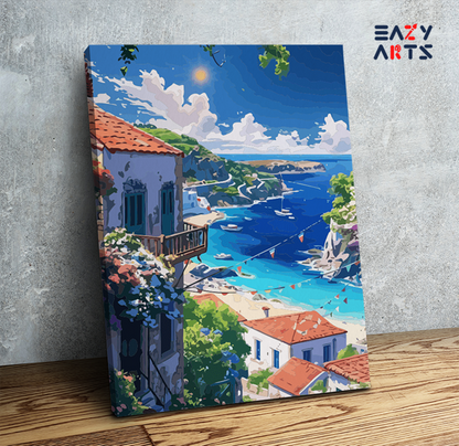 DIY Paint by numbers kit - Mediterranean Paradise Paint by Numbers Kit