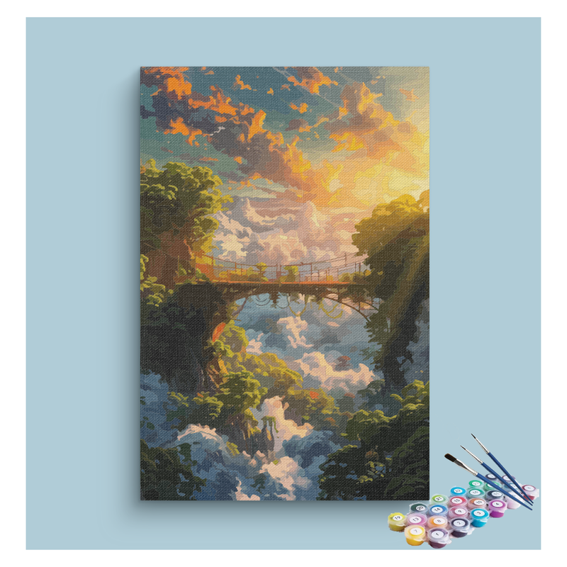 DIY Painting Kit -Mystical Bridge at Sunset Paint by Numbers Kit