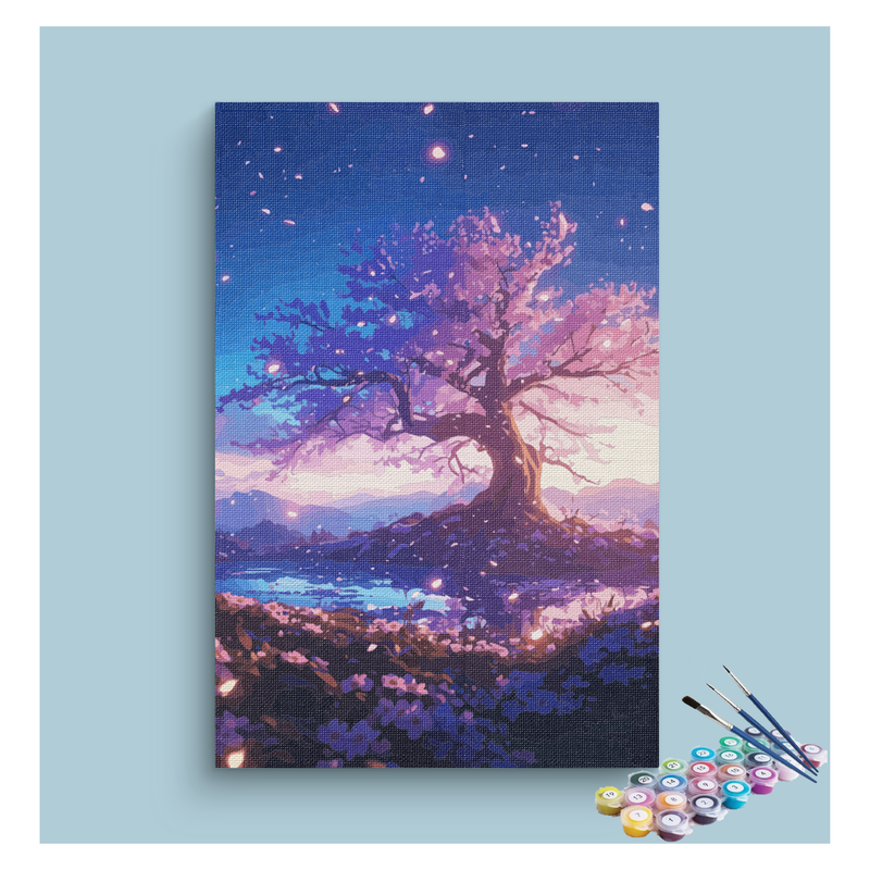 DIY Painting Kit -Mystical Blooming Tree Paint by Numbers Kit