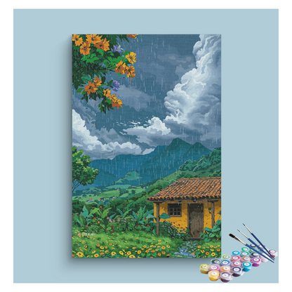DIY Painting Kit -Rainy Day Retreat Paint by Numbers Kit